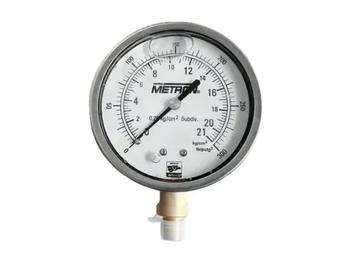 [MAN-10140L/21-4] MANOMETRO 0-21 KG C.I. 1/4 IN CARATULA 4 IN