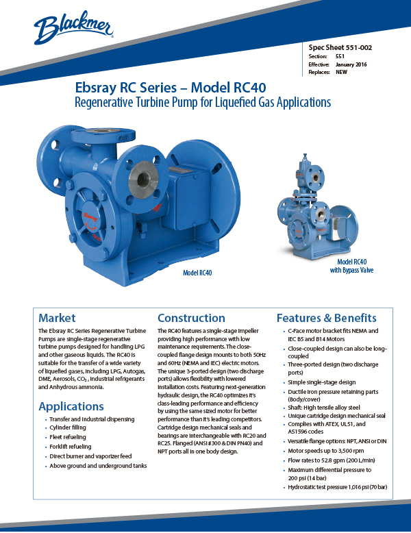 Bombas EBSRAY Serie RC40 Blackmer